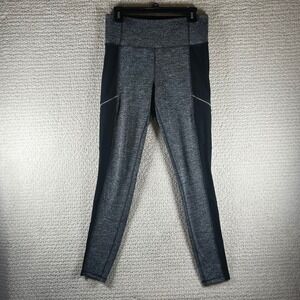 Athleta Herringbone Elevate Leggings Black‎ Side Zip Pockets Activewear Medium